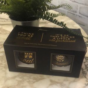 New set of 2 double old fashioned glasses